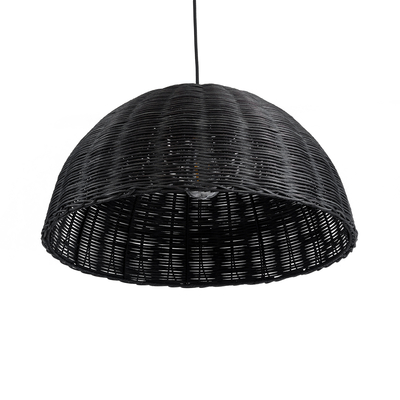 GLOBOSTAR® MONTANA 02383 Boho Κρεμαστό Φωτιστικό Οροφής με Ντουί 1 x E27 AC 220-240V IP20 - Μαύρο - Μ50 x Π50 x Υ25cm