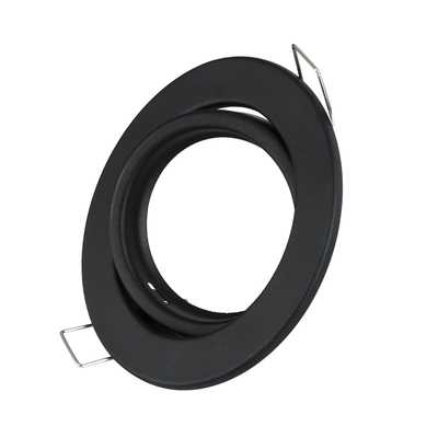 GLOBOSTAR® DELTA 77815 Χωνευτή Κινούμενη Βάση για Σποτ MR16 με Ντουί GU10/GU5.3 IP20 - Μαύρο Ματ - Μ9.2 x Π9.2 x Υ2.8cm / Q7.6cm