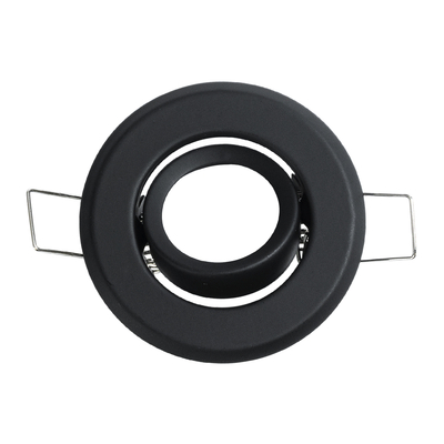 GLOBOSTAR® DELTA 77801 Χωνευτή Κινούμενη Βάση για Σποτ MR11 με Ντουί GU10/GU5.3 IP20 - Μαύρο Ματ - Μ7 x Π7 x Υ2.1cm / Q5.5cm