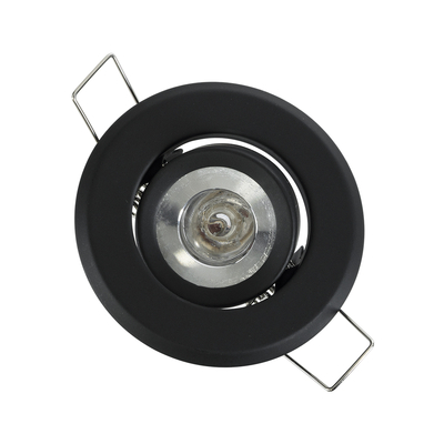 GLOBOSTAR® DELTA 77801 Χωνευτή Κινούμενη Βάση για Σποτ MR11 με Ντουί GU10/GU5.3 IP20 - Μαύρο Ματ - Μ7 x Π7 x Υ2.1cm / Q5.5cm