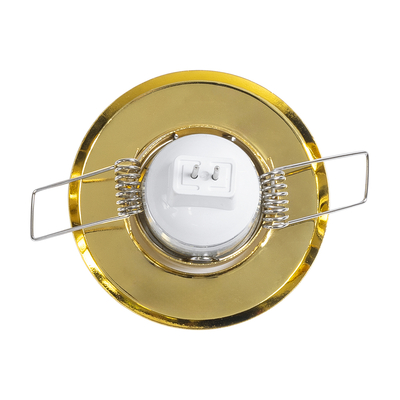 GLOBOSTAR® DELTA 77804 Χωνευτή Κινούμενη Βάση για Σποτ MR11 με Ντουί GU10/GU5.3 IP20 - Χρυσό Πλατίνα - Μ7 x Π7 x Υ2.1cm / Q5.5cm