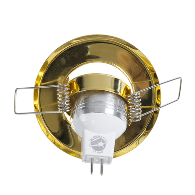 GLOBOSTAR® DELTA 77804 Χωνευτή Κινούμενη Βάση για Σποτ MR11 με Ντουί GU10/GU5.3 IP20 - Χρυσό Πλατίνα - Μ7 x Π7 x Υ2.1cm / Q5.5cm
