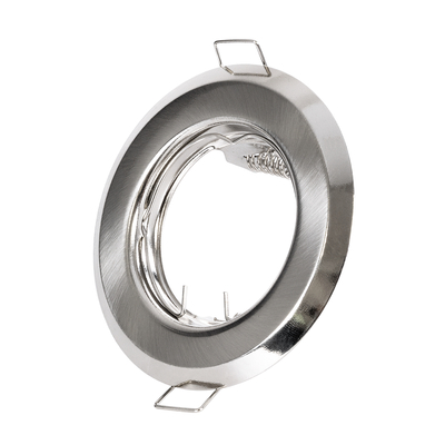 GLOBOSTAR® RAFY 77809 Χωνευτή Βάση για Σποτ MR16 με Ντουί GU10/GU5.3 IP20 - Νίκελ Βούρτσας - Μ8.3 x Π8.3 x Υ3.1cm / Q6cm