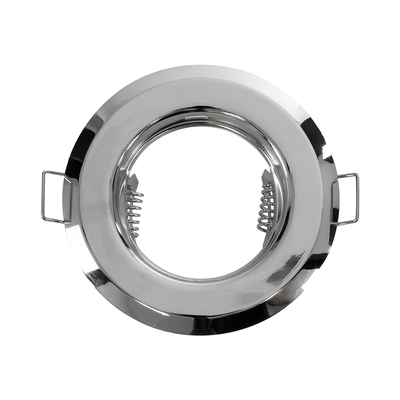 GLOBOSTAR® RAFY 77810 Χωνευτή Βάση για Σποτ MR16 με Ντουί GU10/GU5.3 IP20 - Νίκελ Χρώμιο - Μ8.3 x Π8.3 x Υ3.1cm / Q6cm