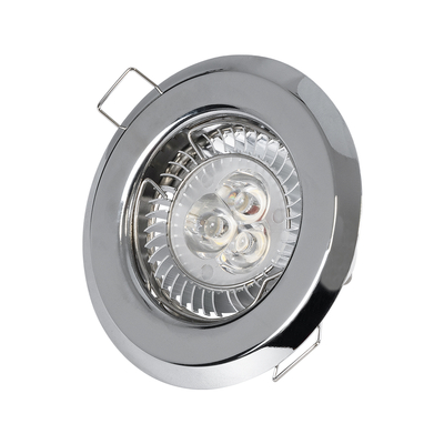 GLOBOSTAR® RAFY 77810 Χωνευτή Βάση για Σποτ MR16 με Ντουί GU10/GU5.3 IP20 - Νίκελ Χρώμιο - Μ8.3 x Π8.3 x Υ3.1cm / Q6cm