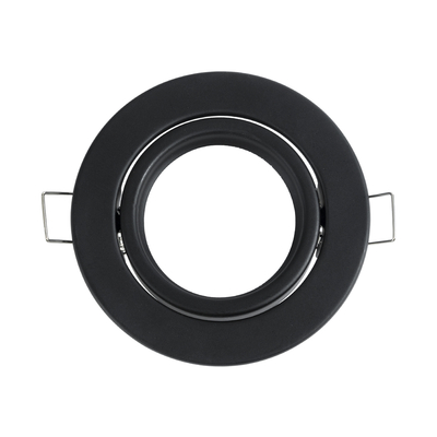 GLOBOSTAR® DELTA 77815 Χωνευτή Κινούμενη Βάση για Σποτ MR16 με Ντουί GU10/GU5.3 IP20 - Μαύρο Ματ - Μ9.2 x Π9.2 x Υ2.8cm / Q7.6cm