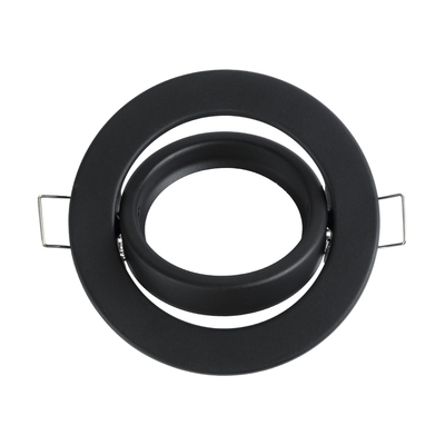 GLOBOSTAR® DELTA 77815 Χωνευτή Κινούμενη Βάση για Σποτ MR16 με Ντουί GU10/GU5.3 IP20 - Μαύρο Ματ - Μ9.2 x Π9.2 x Υ2.8cm / Q7.6cm