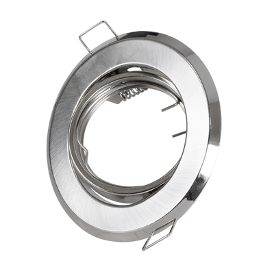 GLOBOSTAR® RAFY 77816 Χωνευτή Κινούμενη Βάση για Σποτ MR16 με Ντουί GU10/GU5.3 IP20 - Νίκελ Βούρτσας - Μ9.2 x Π9.2 x Υ3.1cm / Q7cm