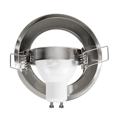 GLOBOSTAR® RAFY 77816 Χωνευτή Κινούμενη Βάση για Σποτ MR16 με Ντουί GU10/GU5.3 IP20 - Νίκελ Βούρτσας - Μ9.2 x Π9.2 x Υ3.1cm / Q7cm