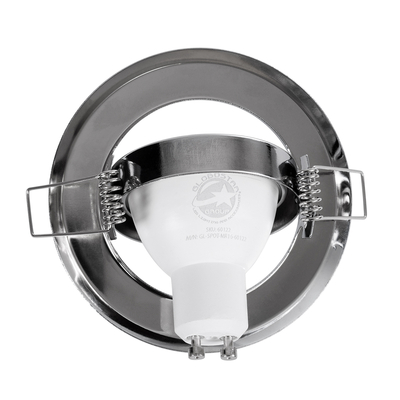GLOBOSTAR® RAFY 77817 Χωνευτή Κινούμενη Βάση για Σποτ MR16 με Ντουί GU10/GU5.3 IP20 - Νίκελ Χρώμιο - Μ9.2 x Π9.2 x Υ3.1cm / Q7cm
