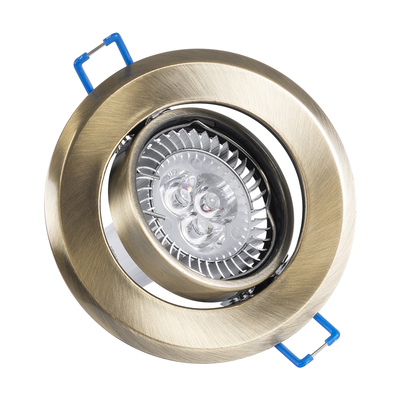 GLOBOSTAR® DELTA 77820 Χωνευτή Κινούμενη Βάση για Σποτ MR16 με Ντουί GU10/GU5.3 IP20 - Μπρούτζινο - Μ9.2 x Π9.2 x Υ2.8cm / Q7.6cm