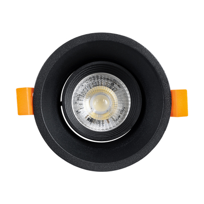 GLOBOSTAR® ALPHA 77831 Χωνευτή Κινούμενη Βάση για Σποτ MR16 με Ντουί GU10/GU5.3 IP20 - Μαύρο Ματ - Μ9.4 x Π9.4 x Υ4.2cm / Q8.3cm