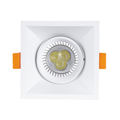 GLOBOSTAR® ALPHA 77832 Χωνευτή Κινούμενη Βάση για Σποτ MR16 με Ντουί GU10/GU5.3 IP20 - Λευκό - Μ9 x Π9 x Υ4.5cm / Q8.3cm