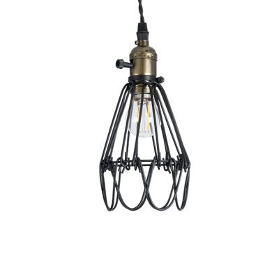 GLOBOSTAR® FLOWER IRON RUST 01181 Vintage Κρεμαστό Φωτιστικό Οροφής με Ντουί 1 x E27 AC 220-240V IP20 - Μαύρο & Μπρούτζινο - Μ10 x Π10 x Υ20cm