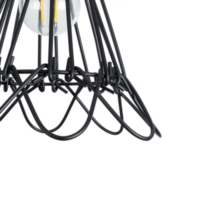 GLOBOSTAR® FLOWER IRON RUST 01181 Vintage Κρεμαστό Φωτιστικό Οροφής με Ντουί 1 x E27 AC 220-240V IP20 - Μαύρο & Μπρούτζινο - Μ10 x Π10 x Υ20cm