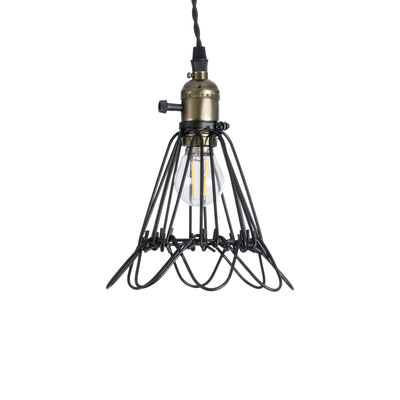 GLOBOSTAR® FLOWER IRON RUST 01181 Vintage Κρεμαστό Φωτιστικό Οροφής με Ντουί 1 x E27 AC 220-240V IP20 - Μαύρο & Μπρούτζινο - Μ10 x Π10 x Υ20cm