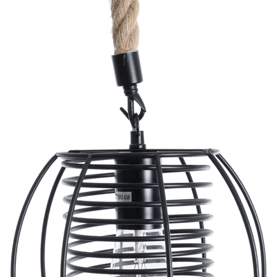 GLOBOSTAR® ORVAL 01689 Μοντέρνο Κρεμαστό Φωτιστικό Οροφής με Ντουί 1 x E27 AC 220-240V IP20 - Μαύρο & Μπεζ - Μ20 x Π20 x Υ20cm