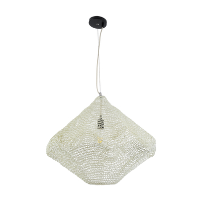 GLOBOSTAR® KENTUCKY 01865 Vintage Κρεμαστό Φωτιστικό Οροφής με Ντουί 1 x E27 AC 220-240V IP20 - Μπεζ - Μ60 x Π60 x Υ50cm