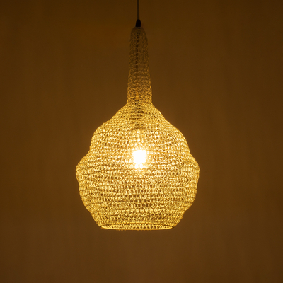 GLOBOSTAR® KENTUCKY 01880 Vintage Κρεμαστό Φωτιστικό Οροφής με Ντουί 1 x E27 AC 220-240V IP20 - Μπεζ - Μ30 x Π30 x Υ50cm