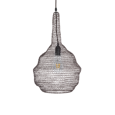 GLOBOSTAR® KENTUCKY 01881 Vintage Κρεμαστό Φωτιστικό Οροφής με Ντουί 1 x E27 AC 220-240V IP20 - Καφέ - Μ30 x Π30 x Υ50cm