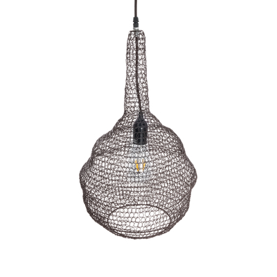 GLOBOSTAR® KENTUCKY 01881 Vintage Κρεμαστό Φωτιστικό Οροφής με Ντουί 1 x E27 AC 220-240V IP20 - Καφέ - Μ30 x Π30 x Υ50cm