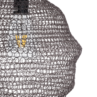 GLOBOSTAR® KENTUCKY 01881 Vintage Κρεμαστό Φωτιστικό Οροφής με Ντουί 1 x E27 AC 220-240V IP20 - Καφέ - Μ30 x Π30 x Υ50cm