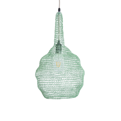 GLOBOSTAR® KENTUCKY 01882 Vintage Κρεμαστό Φωτιστικό Οροφής με Ντουί 1 x E27 AC 220-240V IP20 - Τιρκουάζ - Μ30 x Π30 x Υ50cm