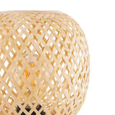 GLOBOSTAR® KERRY 01981 Boho Επιτραπέζιο Φωτιστικό Πορτατίφ με Ντουί 1 x E27 AC 220-240V IP20 - Μπεζ - Μ18 x Π18 x Υ25cm