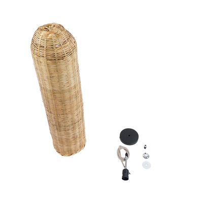 GLOBOSTAR® WAIKIKI 02349 Boho Κρεμαστό Φωτιστικό Οροφής με Ντουί 1 x E27 AC 220-240V IP20 - Μπεζ - Μ20 x Π20 x Υ80cm