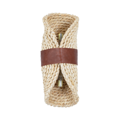 GLOBOSTAR® GUAVA 02385 Boho Φωτιστικό Τοίχου - Απλίκα με Ντουί 2 x G9 AC 220-240V IP20 - Μπεζ & Καφέ - Μ11 x Π13 x Υ30cm