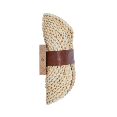 GLOBOSTAR® GUAVA 02385 Boho Φωτιστικό Τοίχου - Απλίκα με Ντουί 2 x G9 AC 220-240V IP20 - Μπεζ & Καφέ - Μ11 x Π13 x Υ30cm