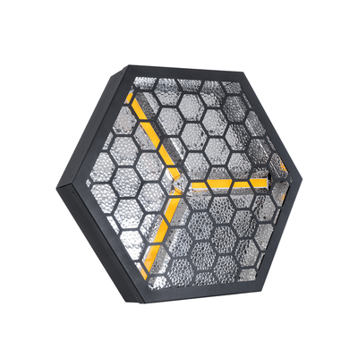 GloboStar® 51201 HALO HEXA Επαγγελματικό Φωτιστικό Ειδικών Εφέ DIGITAL MATRIX PIXEL & Blinder - 3 x 80W LED COB Chips Ultra Gold Warm White 2200K & 30 x 0.5W LED SMD5050 Chips RGB - AC 220V-240V DMX512 Display on Body - Μαύρο - Μ38 x Π38 x Υ22cm - 2 Χρόνια Εγγύση