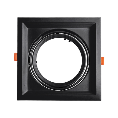 GLOBOSTAR® VITA 77853 Χωνευτή Κινούμενη Βάση για Σποτ AR111 για Ντουί GU10/GU5.3 IP20 - Μαύρο Ματ - Μ18 x Π18 x Υ4.5cm / Q17.5 x 17.5cm