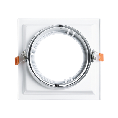 GLOBOSTAR® VITA 77852 Χωνευτή Κινούμενη Βάση για Σποτ AR111 για Ντουί GU10/GU5.3 IP20 - Λευκό - Μ18 x Π18 x Υ4.5cm / Q17.5 x 17.5cm