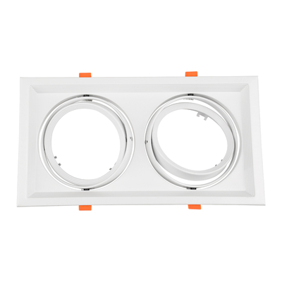 GLOBOSTAR® VITA 77854 Χωνευτή Κινούμενη Βάση για 2 x Σποτ AR111 για Ντουί GU10/GU5.3 IP20 - Λευκό - Μ33.5 x Π18 x Υ5.5cm / Q32.5 x 17cm