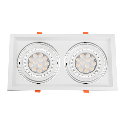 GLOBOSTAR® VITA 77854 Χωνευτή Κινούμενη Βάση για 2 x Σποτ AR111 για Ντουί GU10/GU5.3 IP20 - Λευκό - Μ33.5 x Π18 x Υ5.5cm / Q32.5 x 17cm