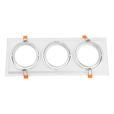 GLOBOSTAR® VITA 77856 Χωνευτή Κινούμενη Βάση για 3 x Σποτ AR111 για Ντουί GU10/GU5.3 IP20 - Λευκό - Μ48.7 x Π18 x Υ5.5cm / Q47.5 x 17cm