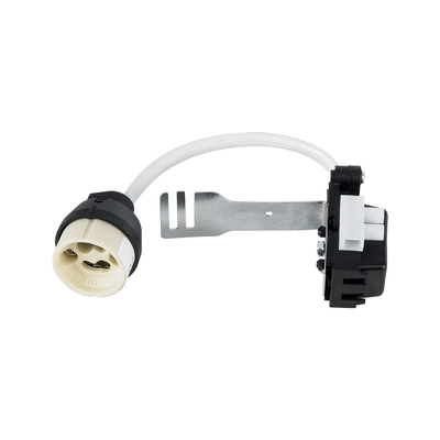 GLOBOSTAR® LAMPHOLDER 78950 Ντουί Gu10 Πορσελάνης με 15cm Καλώδιο σε Anti-Fire Protection High Resistance Tube & Κυτίο Συνδεσμολογίας - ᐊVDEᐅ Certified - IP20 - Μ15 x Π3.5 x Υ3.5cm