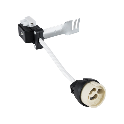 GLOBOSTAR® LAMPHOLDER 78950 Ντουί Gu10 Πορσελάνης με 15cm Καλώδιο σε Anti-Fire Protection High Resistance Tube & Κυτίο Συνδεσμολογίας - ᐊVDEᐅ Certified - IP20 - Μ15 x Π3.5 x Υ3.5cm