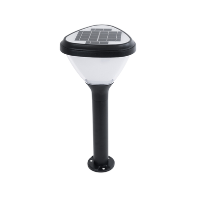 GLOBOSTAR® SOLARMIS 90521 Φωτιστικό Κολωνάκι Κήπου LED 10W 180lm 120° με Ενσωματωμένο Φωτοβολταϊκό Panel 6V 5W & Επαναφορτιζόμενη Μπαταρία Li-ion 3.2V 6000mAh με Αισθητήρα Ημέρας-Νύχτας Αδιάβροχο IP65 Ψυχρό Λευκό 6000K - Μαύρο - Μ26 x Π26 x Υ60cm - 2 Χρόνια Εγγύηση