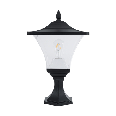 GLOBOSTAR® DIRAHIO 90552 Φωτιστικό Κολωνάκι Κήπου με Ντουί 1 x E27 AC 220-240V Αδιάβροχο IP65 - Γκρι Ανθρακί - Μ32 x Π32 x Υ52cm
