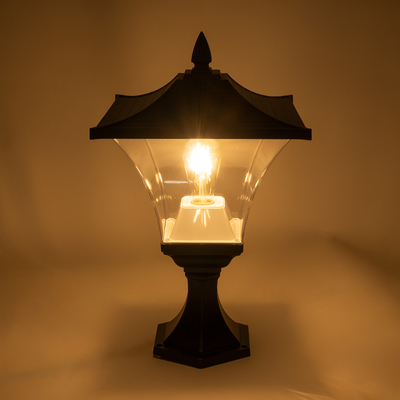 GLOBOSTAR® DIRAHIO 90552 Φωτιστικό Κολωνάκι Κήπου με Ντουί 1 x E27 AC 220-240V Αδιάβροχο IP65 - Γκρι Ανθρακί - Μ32 x Π32 x Υ52cm