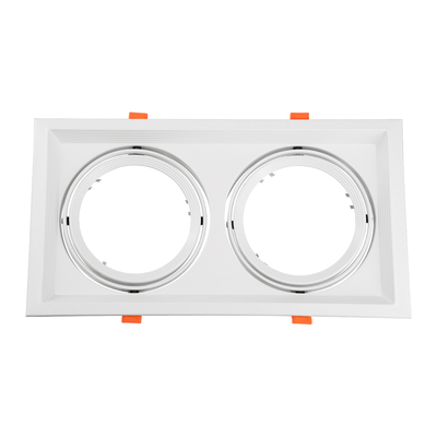 GLOBOSTAR® VITA 77854 Χωνευτή Κινούμενη Βάση για 2 x Σποτ AR111 για Ντουί GU10/GU5.3 IP20 - Λευκό - Μ33.5 x Π18 x Υ5.5cm / Q32.5 x 17cm