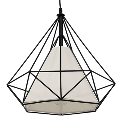 GLOBOSTAR® KAIRI 01618 Μοντέρνο Κρεμαστό Φωτιστικό Οροφής με Ντουί 1 x E27 AC 220-240V IP20 - Μαύρο & Λευκό - Μ38 x Π38 x Υ39cm