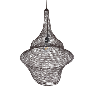 GLOBOSTAR® KENTUCKY 01875 Vintage Κρεμαστό Φωτιστικό Οροφής με Ντουί 1 x E27 AC 220-240V IP20 - Καφέ - Μ50 x Π50 x Υ90cm