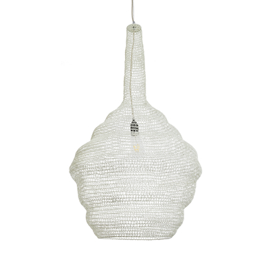 GLOBOSTAR® KENTUCKY 01883 Vintage Κρεμαστό Φωτιστικό Οροφής με Ντουί 1 x E27 AC 220-240V IP20 - Λευκό - Μ60 x Π60 x Υ90cm