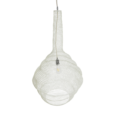 GLOBOSTAR® KENTUCKY 01883 Vintage Κρεμαστό Φωτιστικό Οροφής με Ντουί 1 x E27 AC 220-240V IP20 - Λευκό - Μ60 x Π60 x Υ90cm