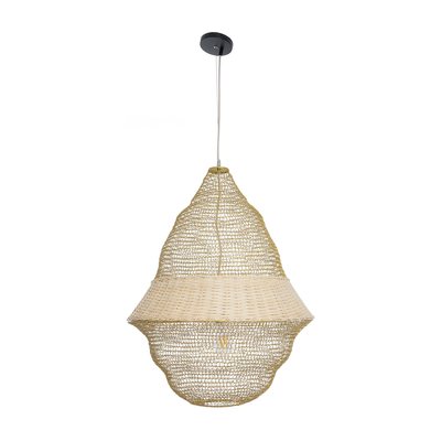 GLOBOSTAR® KENTUCKY 01911 Vintage Κρεμαστό Φωτιστικό Οροφής με Ντουί 1 x E27 AC 220-240V IP20 - Μπεζ - Μ60 x Π60 x Υ80cm