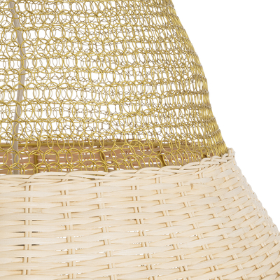 GLOBOSTAR® KENTUCKY 01911 Vintage Κρεμαστό Φωτιστικό Οροφής με Ντουί 1 x E27 AC 220-240V IP20 - Μπεζ - Μ60 x Π60 x Υ80cm