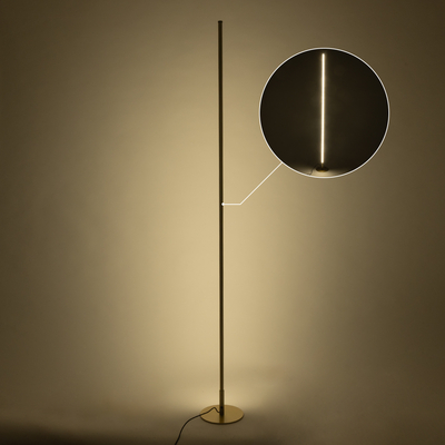 GloboStar® DALUMA 60472 Μοντέρνο Επιδαπέδιο Φωτιστικό LED 24W 2640lm 200° AC 220-240V IP20 Ρυθμιζόμενο Λευκό CCT από 2700K έως 6000K - Χρυσό Πλατίνα - Μ18 x Π18 x Υ160cm - 3 Χρόνια Εγγύηση